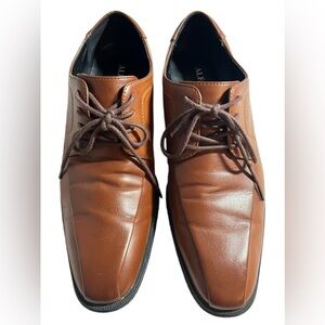 Alfani Seth Lace Up Oxfords Faux Vegan Leather Brown Men’s Size 8 Preowned